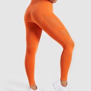 Burnt Orange Gymshark flawless knit leggings M